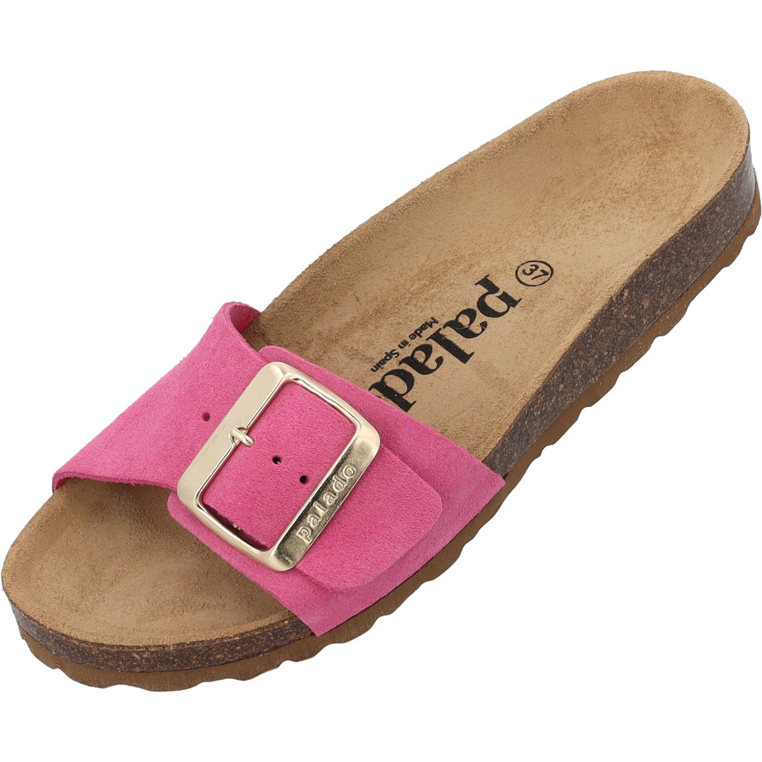 Palado Pantoletten Mujer Malta EGS Magnolia - Sandalias Cómodas Fabricadas En España - Zapatillas Elegantes Con Plantilla De Corcho Amortiguadora - Zapatos De Verano De Moda, Pink Glitter, 39 EU