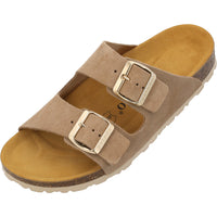 Korfu Suede Premium Leather Beige/Gold